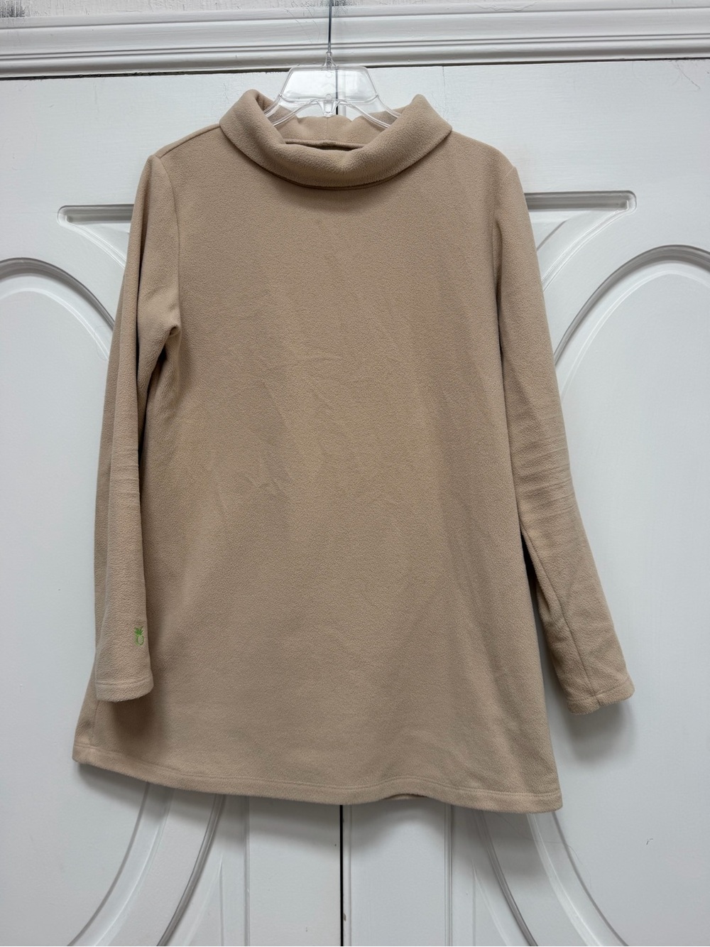 Dudley Stephens Fleece Tunic Beige Roll-Neck Sweater Top M